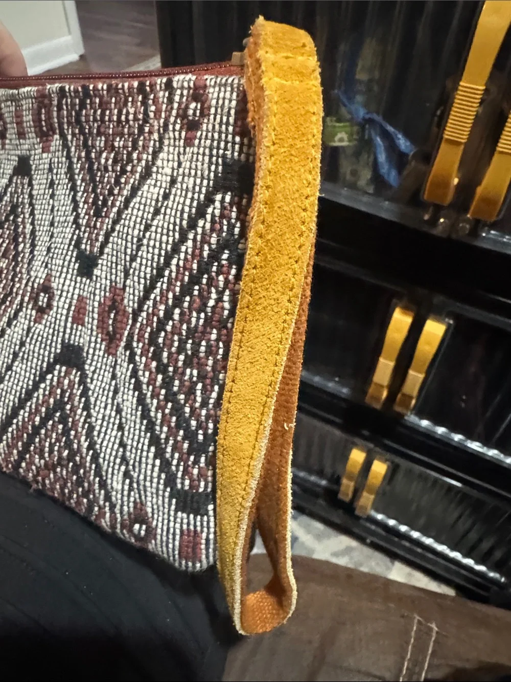A Ruggine Hand-beaded Wristlet Clutch